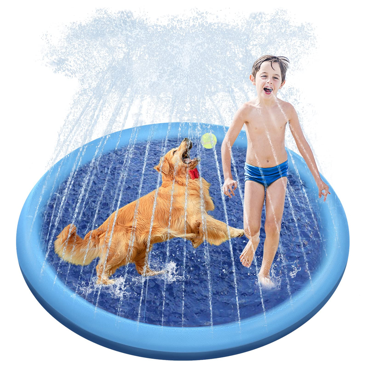 Raxurt dog splash pad with anti-slip surface for safe outdoor play.