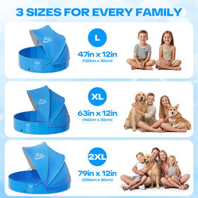 Kiddie pool in foldable setup ready for easy transport