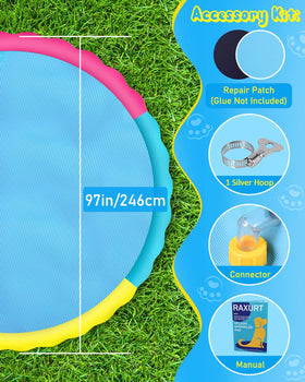 Raxurt Splash Pad uses 0.55mm thick durable PVC for long-lasting play.