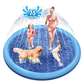 Raxurt Splash Pad 75in backyard play area for kids and pets, safely.