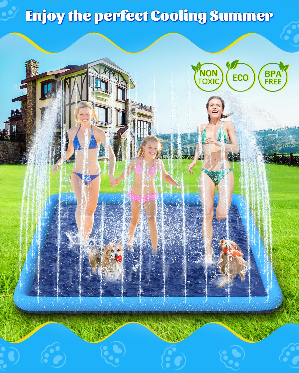 Raxurt Splash Pad leak-proof inlet for quick, worry-free setup.