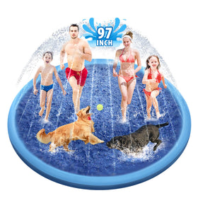 Raxurt Splash Sprinkler Pad 97in provides cooling space for dogs and kids