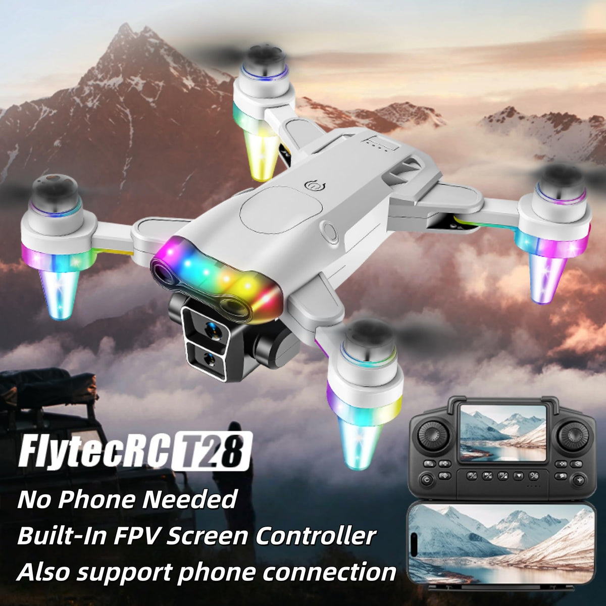 RayDeafcoo dual-battery drone offers longer flight time for outdoor practice.