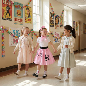 Rayekrot 50s costume flatlay shows included pieces for easy outfit planning.