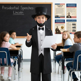 Rayekrot Abraham Lincoln costume beard accessory for complete makeover.