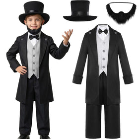 Rayekrot Abraham Lincoln costume jacket with soft fabric for all-day comfort.
