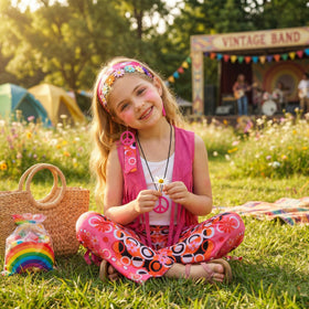 Rayekrot hippie costume flared pants for comfortable playtime.