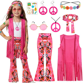 Rayekrot hippie costume vest with tassels for dress-up and photos.