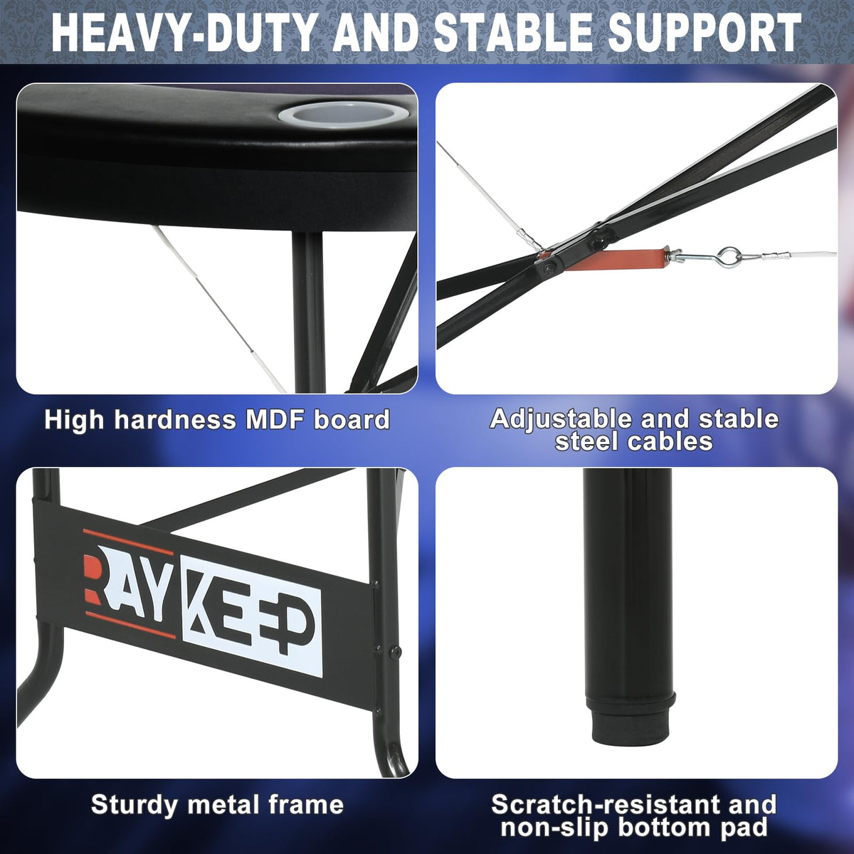 RAYKEEP folding-legs enable easy storage when not in use.