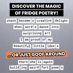 Rayliad Word Magnets with alphabet headers help organize your fridge poetry sessions.