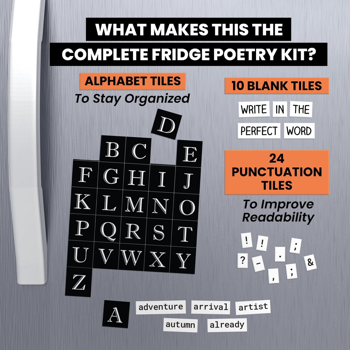 Rayliad magnets punctuation pack adds sentence structure for creative lines.