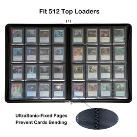 Rayvol 16-pocket top loader binder back cover protecting cards during storage.