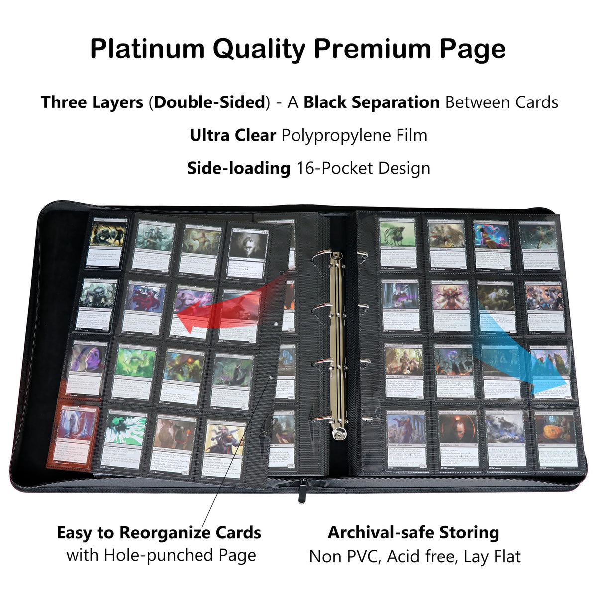 Rayvol 2000 binder opened to reveal double-sided pages for easy viewing.