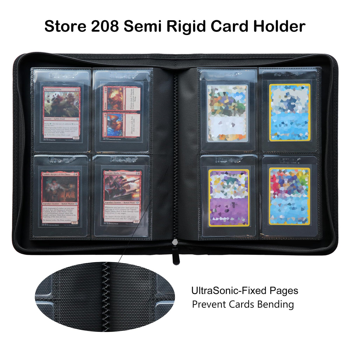 Rayvol binder page holds four slabs per page for organized storage.