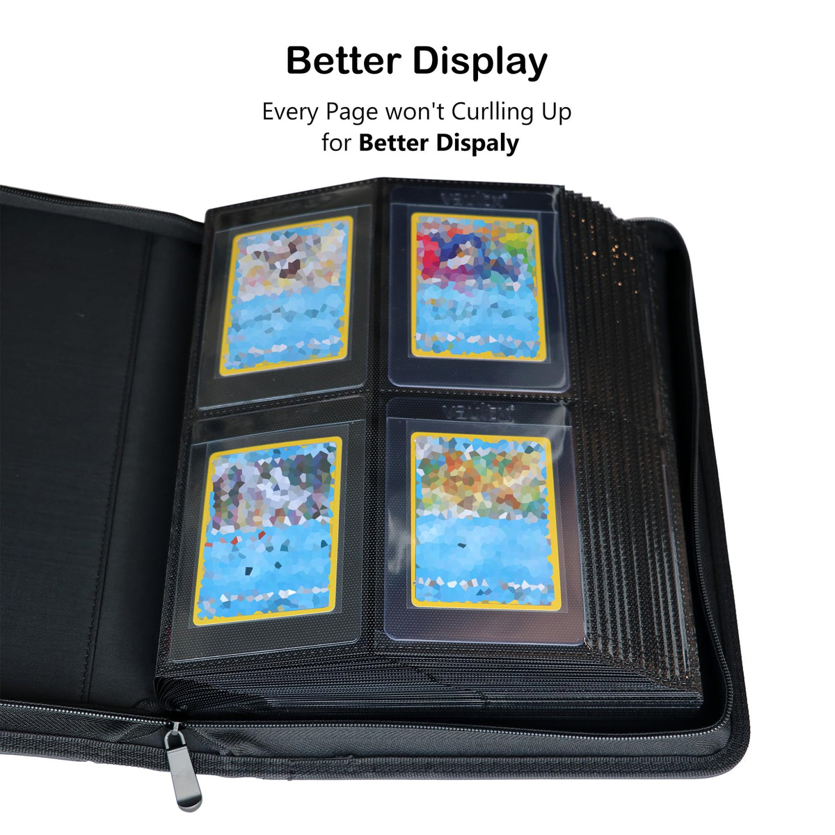 Rayvol padded rigid front cover adds durability for avid collectors.