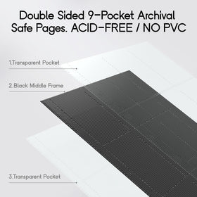 Rayvol binder open pages reveal low-friction pockets for easy insertion