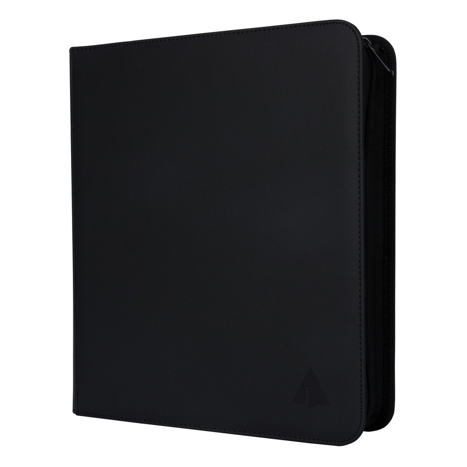 Rayvol trading card binder black front cover with padded protection for valuables.