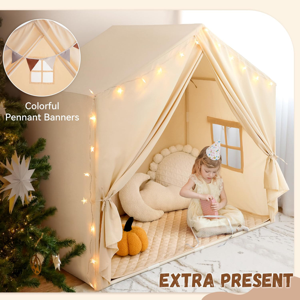 Razee kids reading nook tent creates a cozy story corner for bedtime reading.