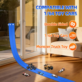Razobws dual-lane race track ready for competitive head-to-head racing.