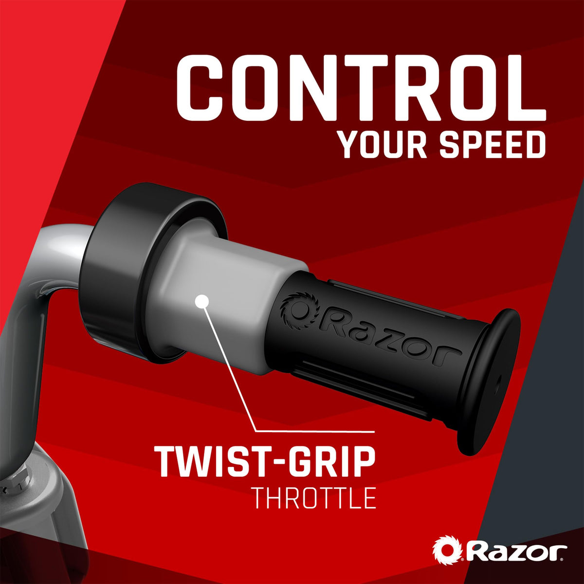 Razor MX350 front view showcasing high-torque electric performance for young riders.