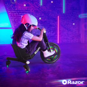 Razor RipRider 360 Lightshow motion-activated LEDs light up during riding, saving battery