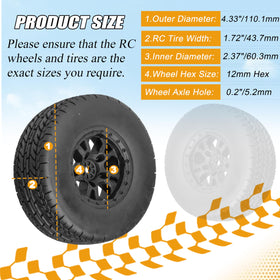 RC Station 110mm diameter tire for higher ground clearance and versatile traction
