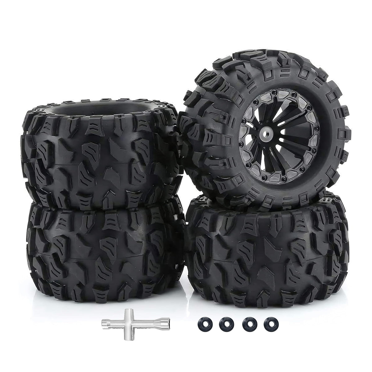 RC Station 12mm hex wheels for 1/10 scale cars, ready to install.