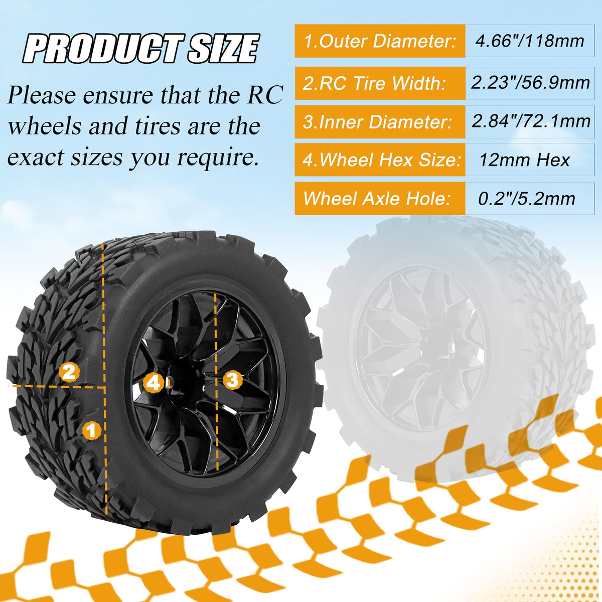 RC Station 12mm hex wheels side view shows precise fit for popular 1/10 models.