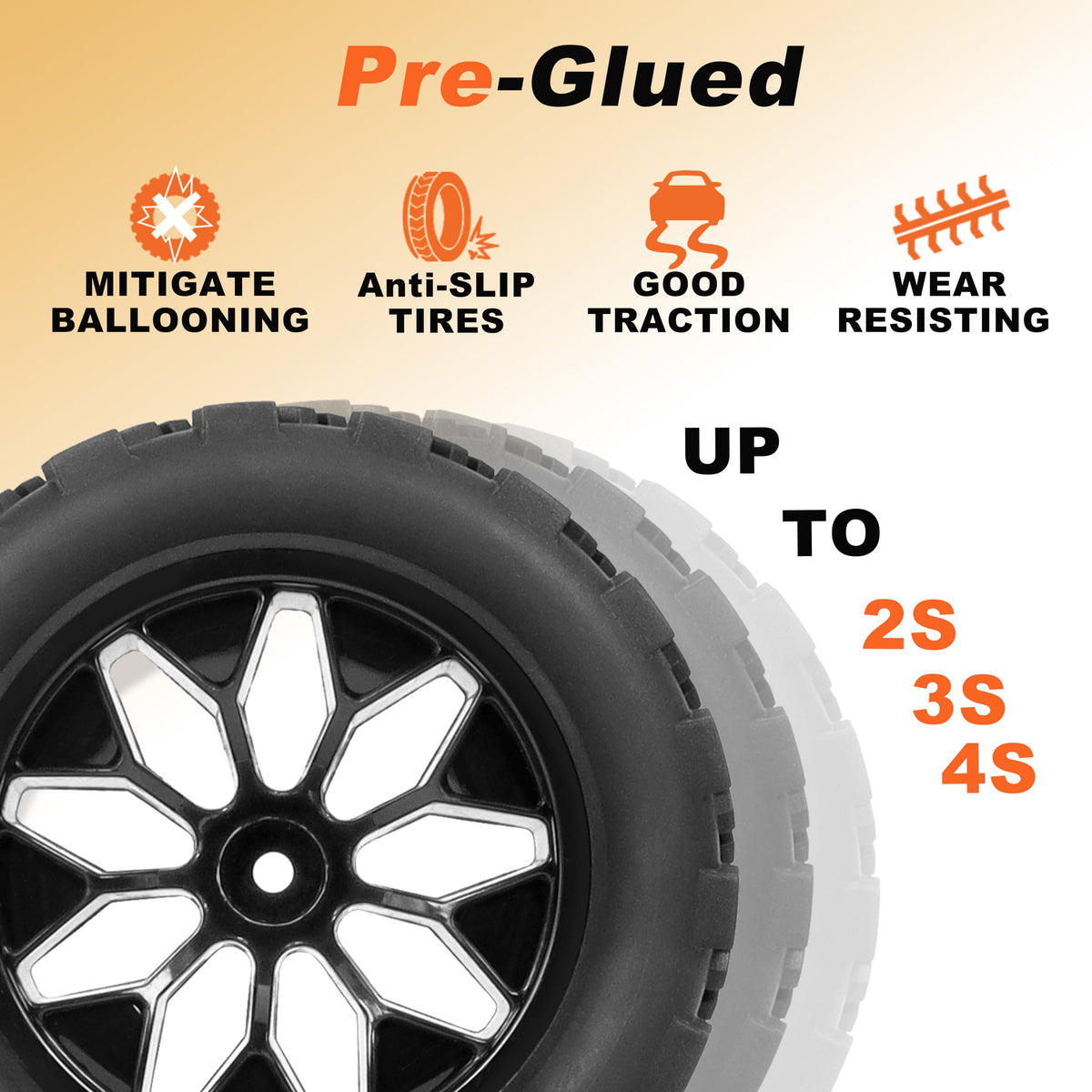 RC Station anti-skid tread boosts grip on pavement, dirt, and grass for versatile handling.