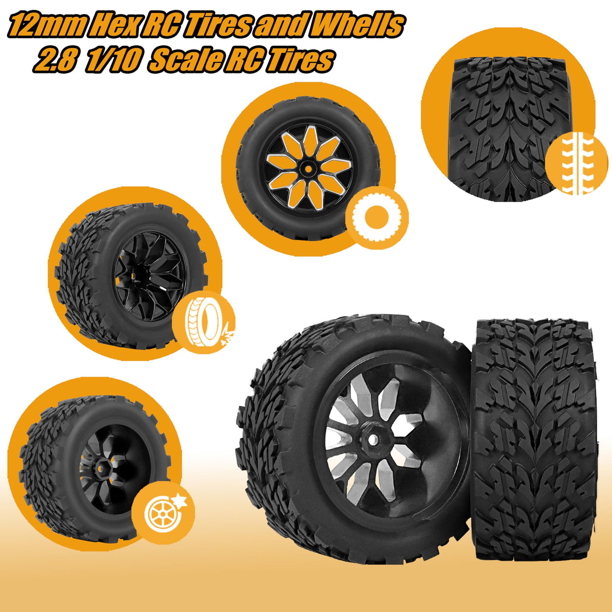 RC Station nylon reinforced wheel core enhances stability on rough terrain.