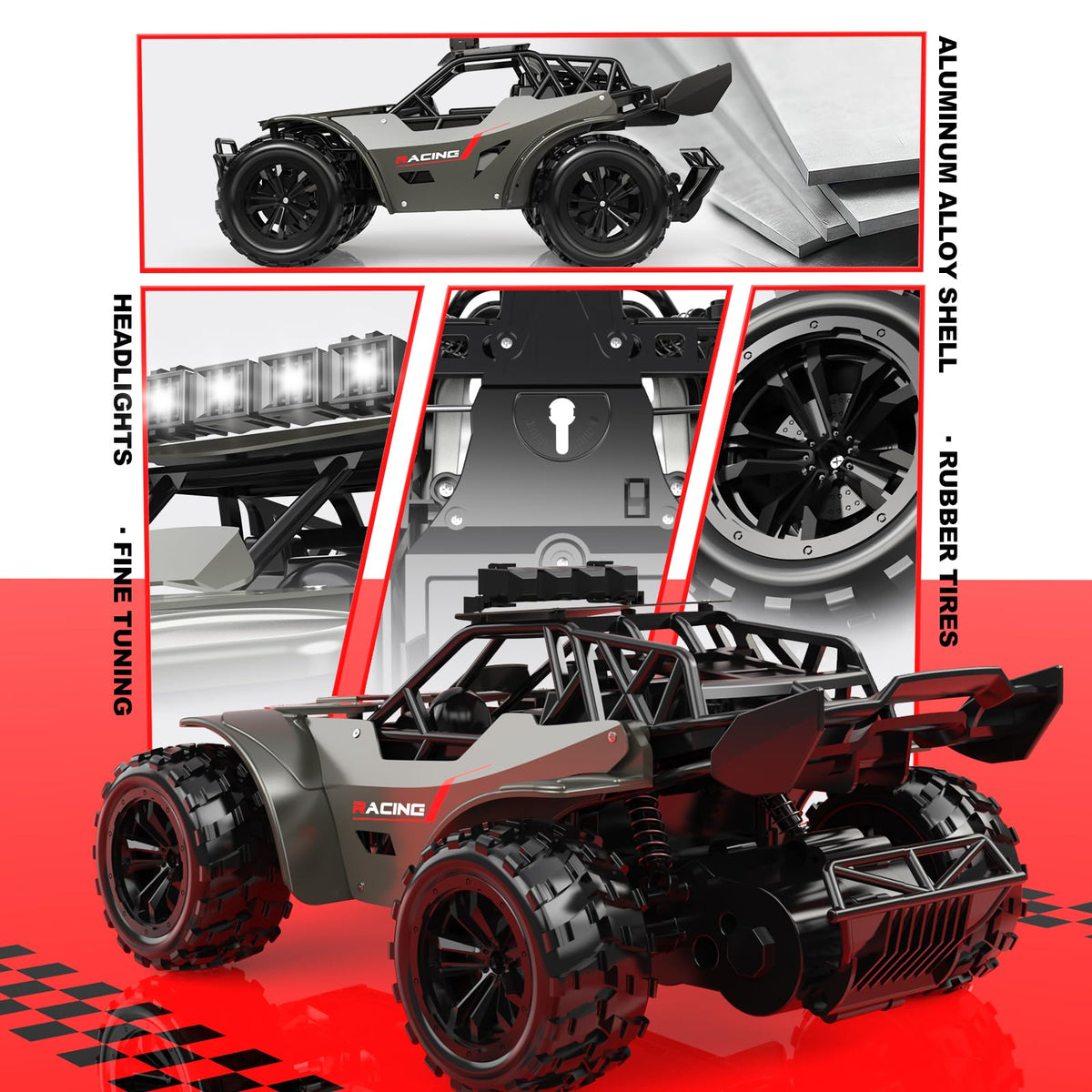 RC Tech 2.4GHz radio keeps multiple cars racing smoothly together.