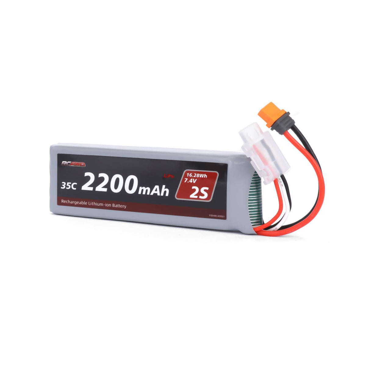 RCAWD 7.4V 2200mAh battery powering longer RC sessions