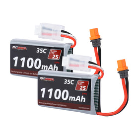 RCAWD 7.4V LiPo battery 2S 1100mAh with 35C discharge for steady RC power