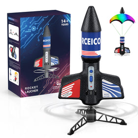 Rceico rocket launcher assembled outdoors for family play.