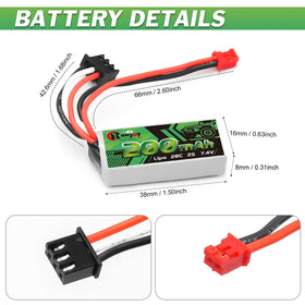 RCenjoy compact 38x16x8mm battery demonstrates slim profile for balanced handling