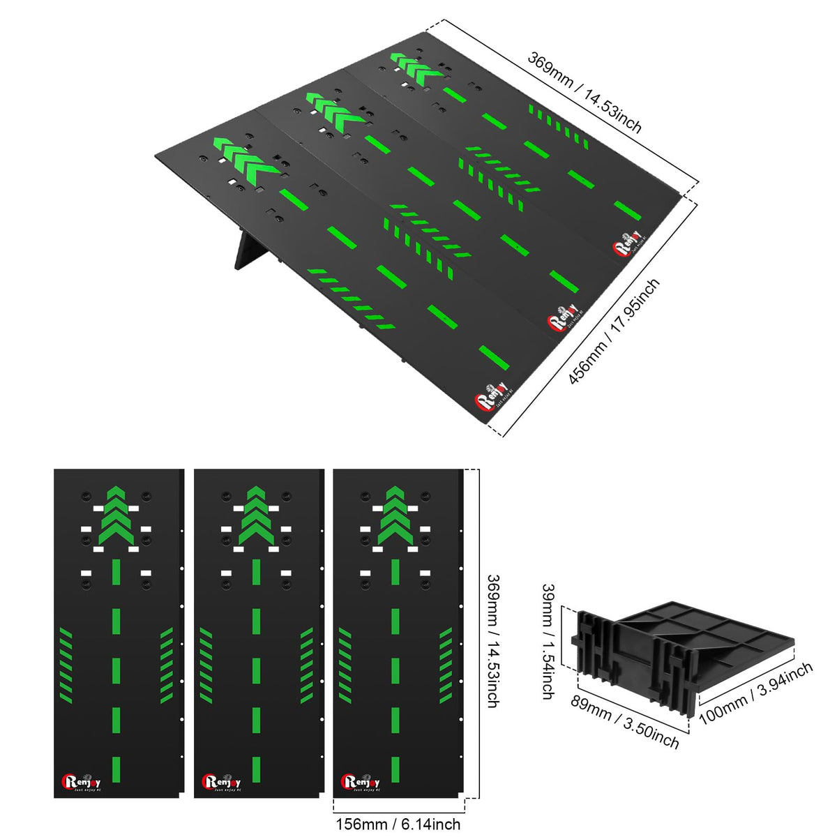 RCenjoy jump ramp showing compatibility across RC scales.