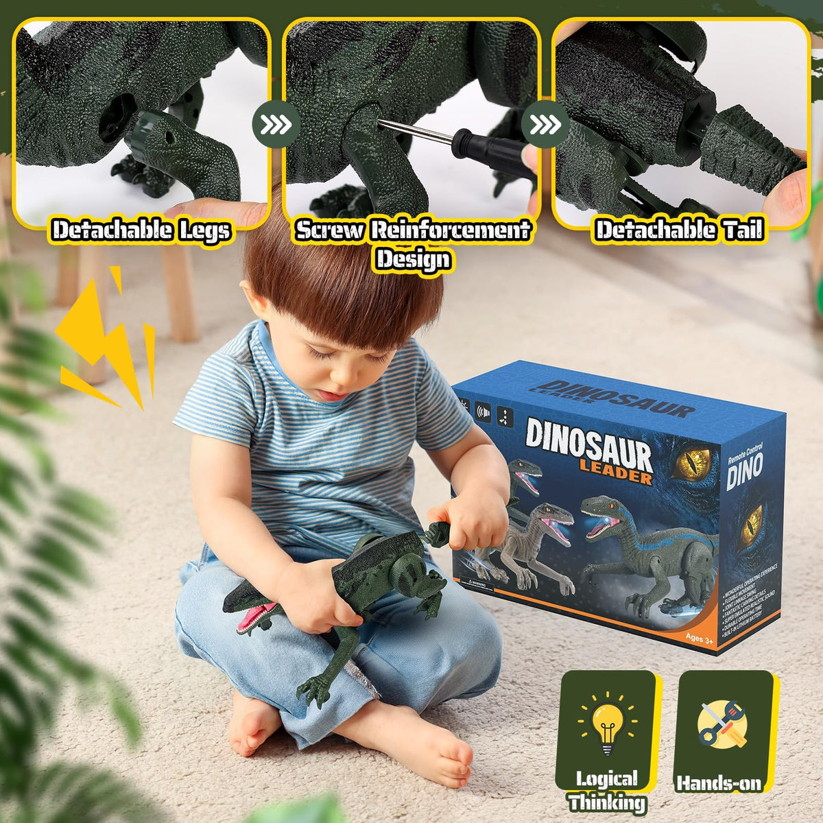 Rcfunkid dinosaur toy suitable for ages 3-5 fuels curious exploration.