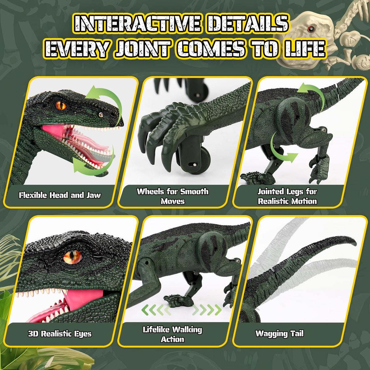 Rcfunkid dinosaur toy with rechargeable battery extends playtime.