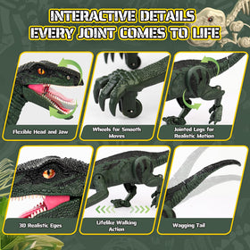 Rcfunkid dinosaur toy with rechargeable battery extends playtime.