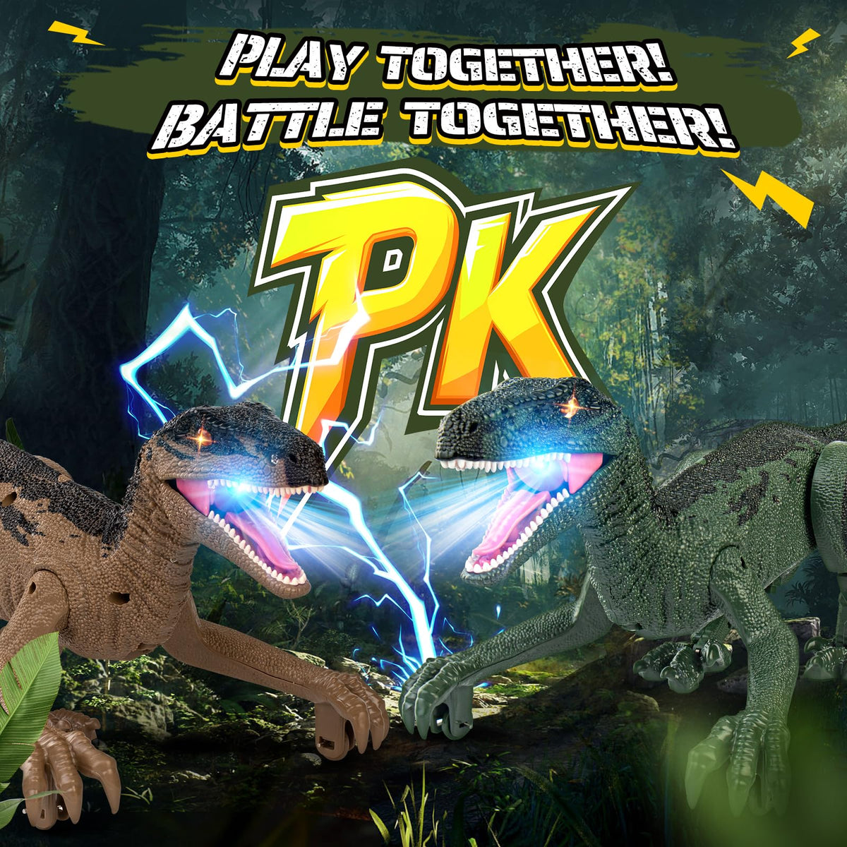 Rcfunkid dinosaur toy demo mode invites one-button adventure.