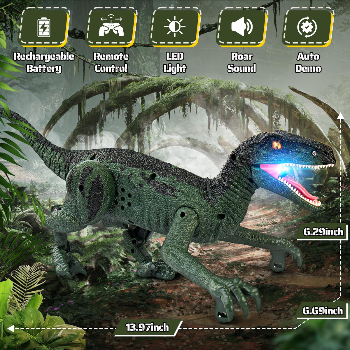 Rcfunkid dinosaur toy realistic sounds add immersive Jurassic ambience.