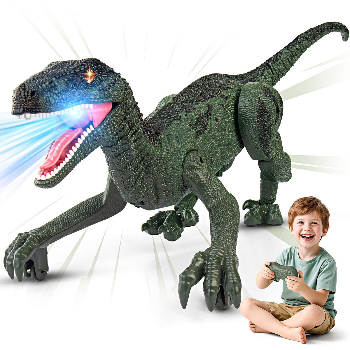 Rcfunkid dinosaur toy walking action sparks imaginative play and realism.