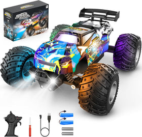 Rcjoyou remote control car with front headlights for night racing