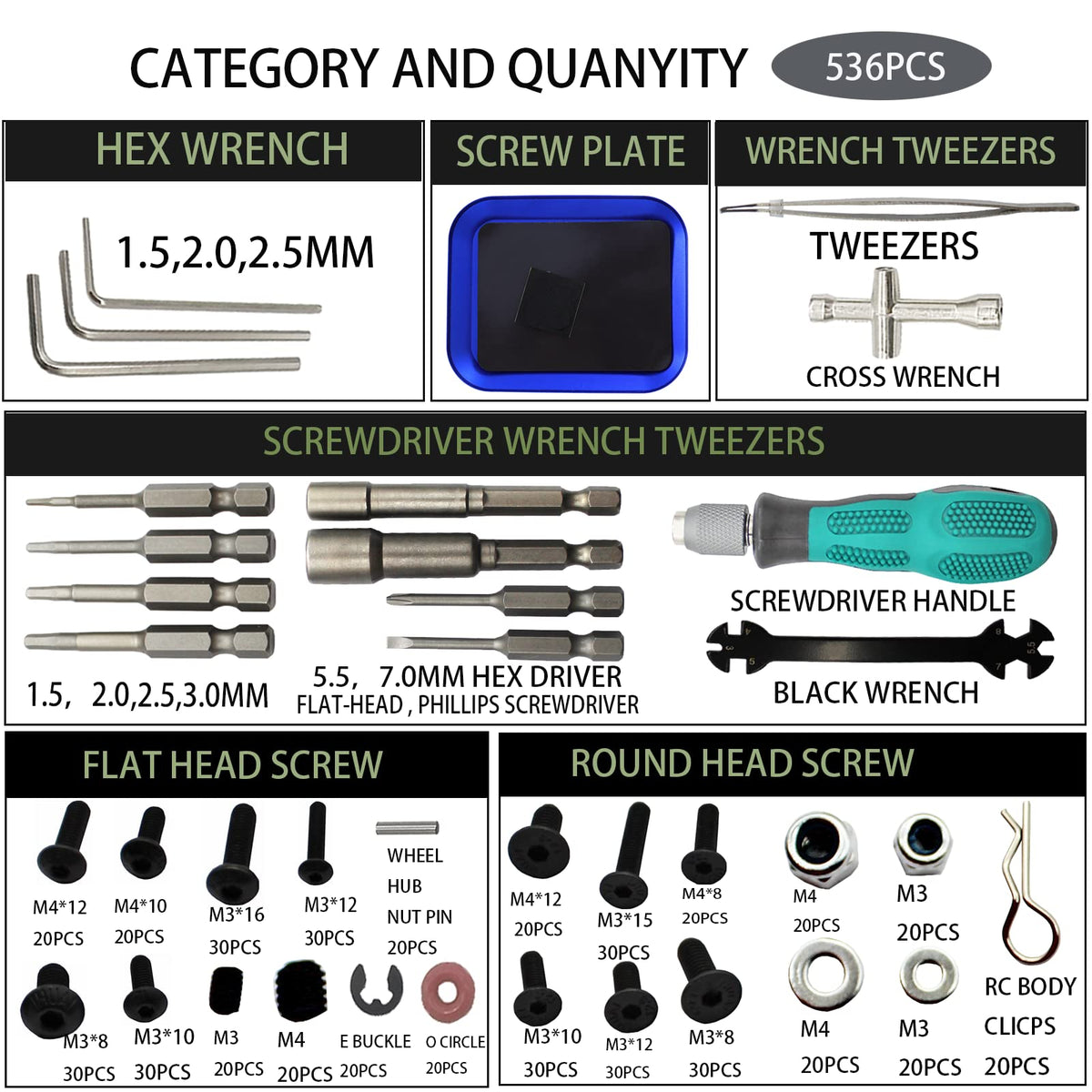 RC Lelut repair tools included for quick RC maintenance tasks.