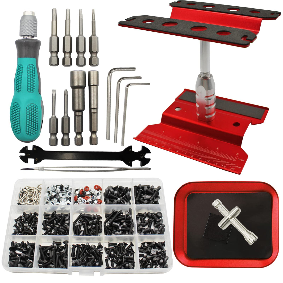 RC Lelut stand with 360-degree rotation for easy maintenance.