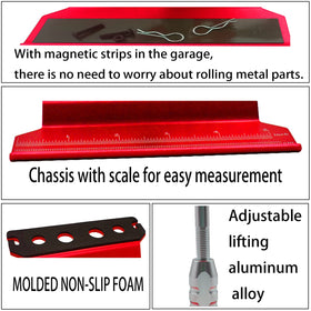 RC Lelut stand showing chassis scales for precise measurement.