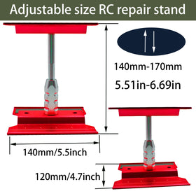 RC Lelut stand with adjustable height for ergonomic RC maintenance.