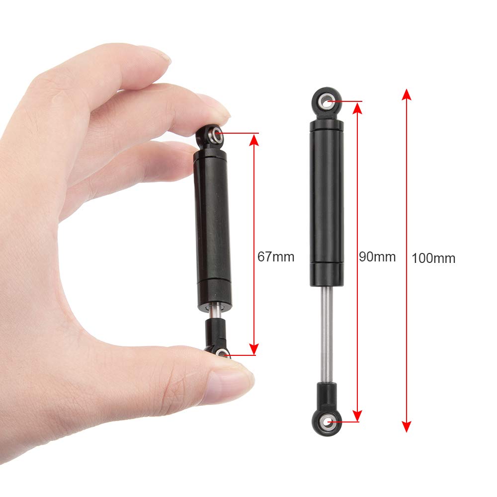 RCLIONS aluminum alloy shock body highlighting robust construction for RC crawlers.