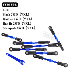 RCMYOU CNC-machined camber links in navy blue for durability.