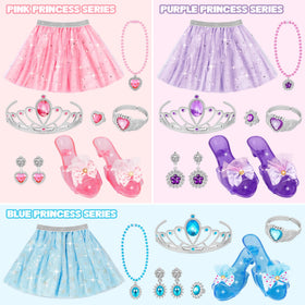 Rcovasc glittery skirts with snowflakes and stars for imaginative play.